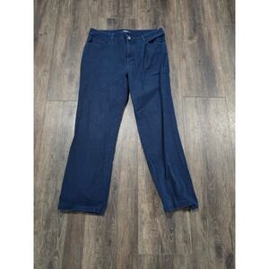 Chaps Navy Blue Straight Leg Pants Womens Size 12 Five Pocket Stretch Trousers